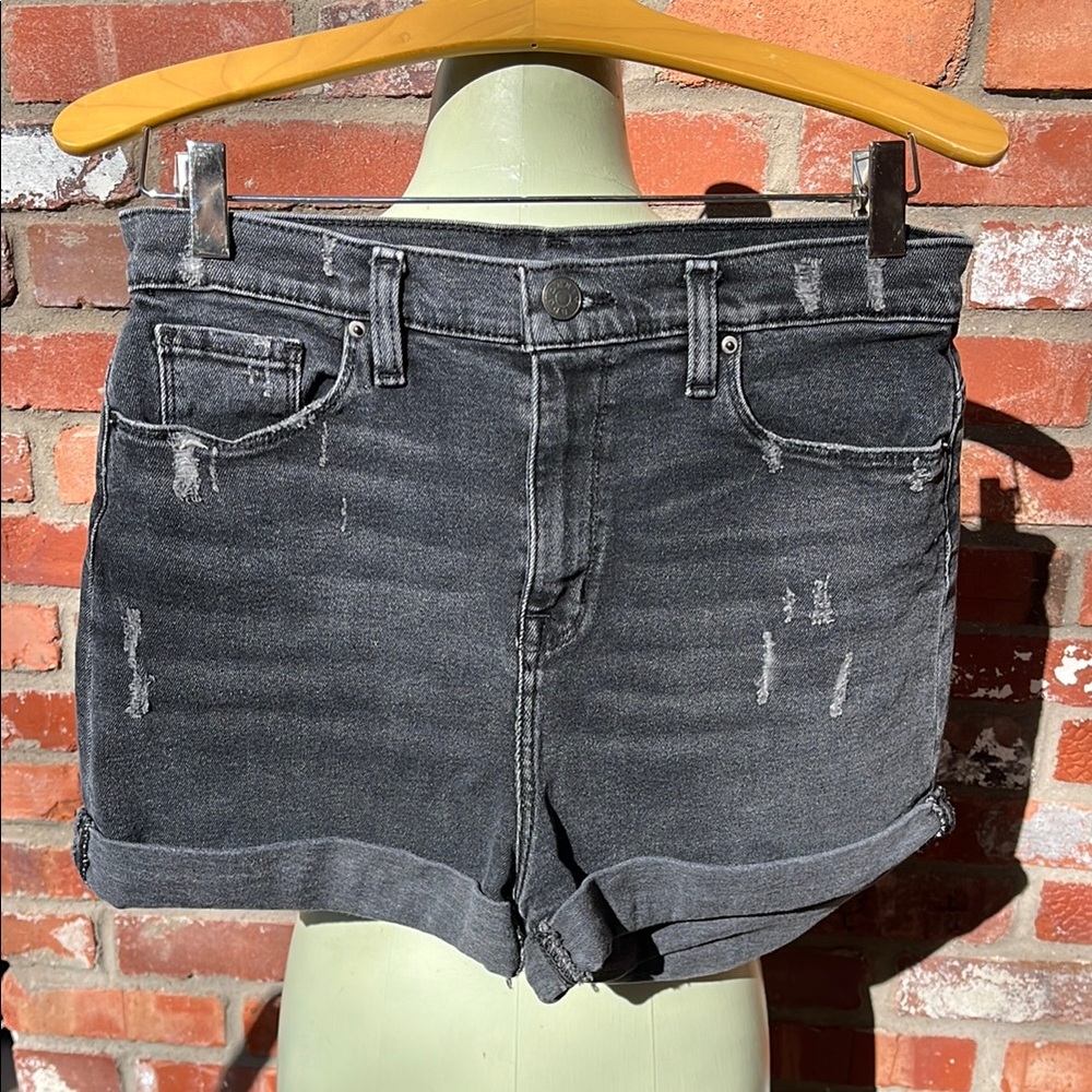 BDG Mom High Rise Black Denim Shorts size 29